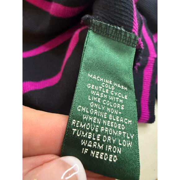 Lauren Ralph Lauren Women’s Plus 2X Black and Purple striped with zip shoulders - Picture 6 of 8